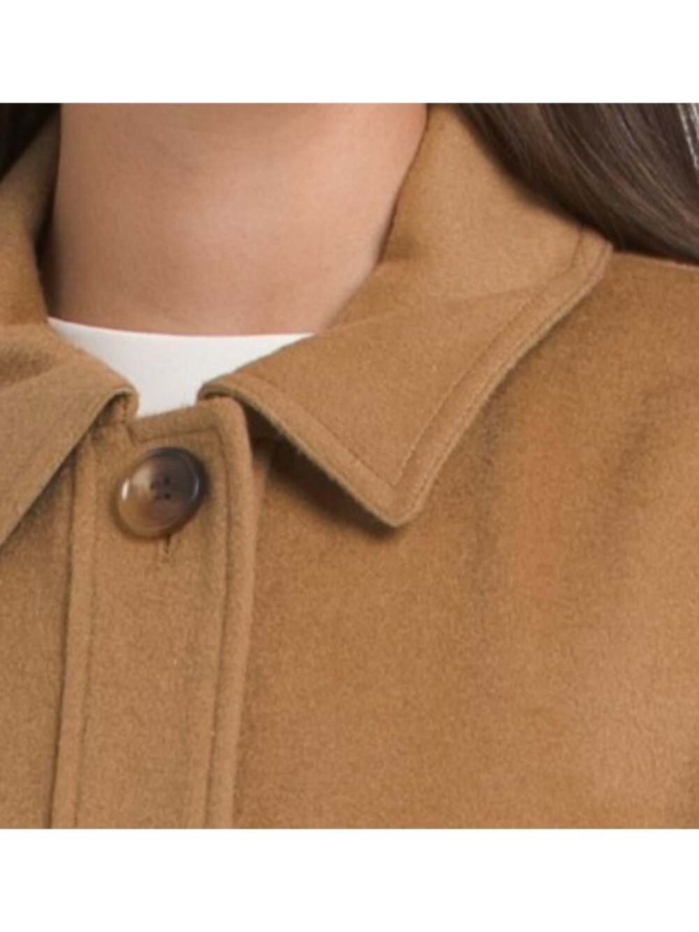 ELIE TAHARI Wool Blend Button Front Cape With Collar - Picture 3 of 3